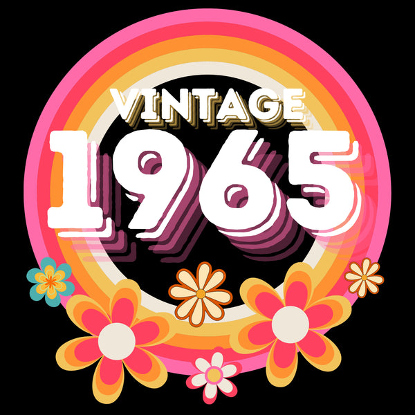 Vintage Flowers (60's) | Black T-Shirt