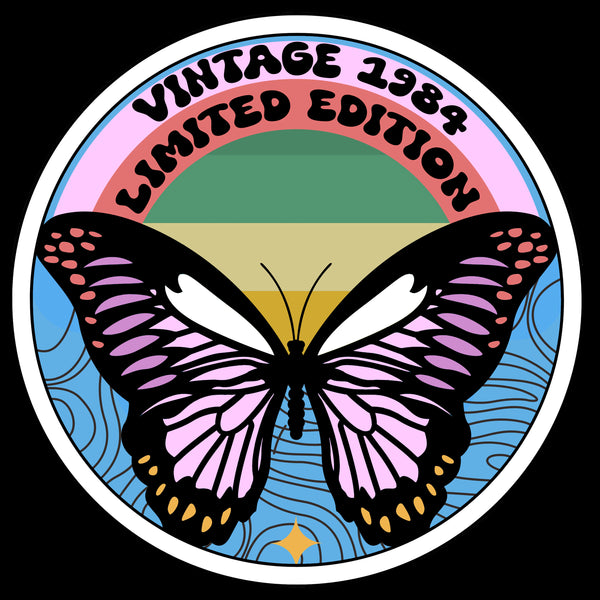 80's Butterfly | Black T-Shirt