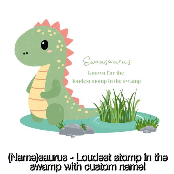 Green or Pink Dinosaurs  | Customizable Name!