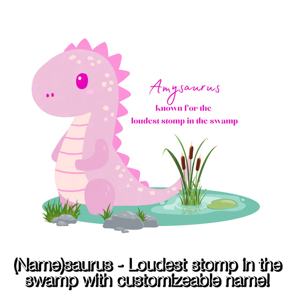 Green or Pink Dinosaurs  | Customizable Name!