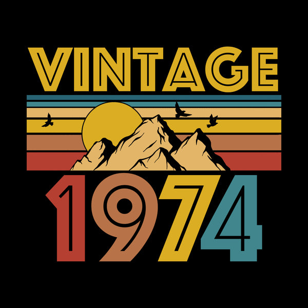 70's Vintage Mountain | Black T-Shirt