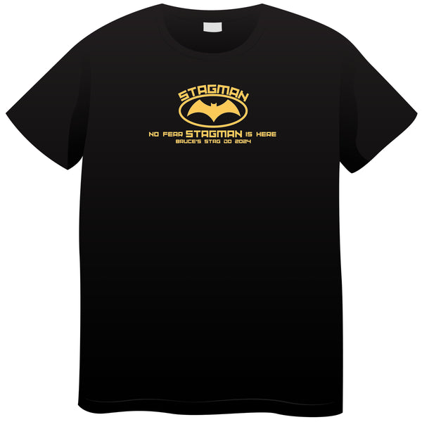 The Stagman | Black Stag Do T-Shirt