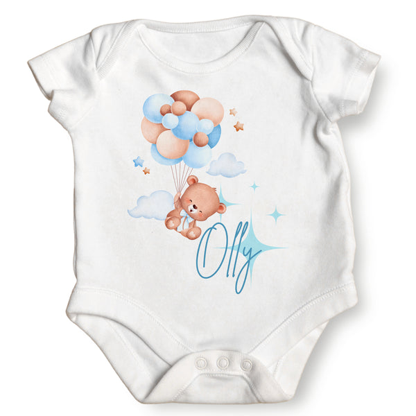 Balloon Bear (Blue or Pink) | Baby Grow