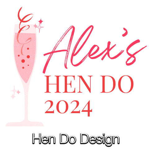 Hen Do 'Champagne Glass' Design