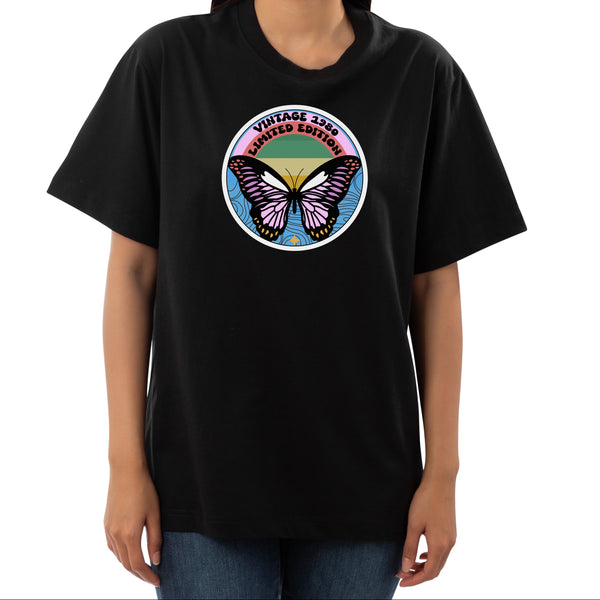 80's Butterfly | Black T-Shirt