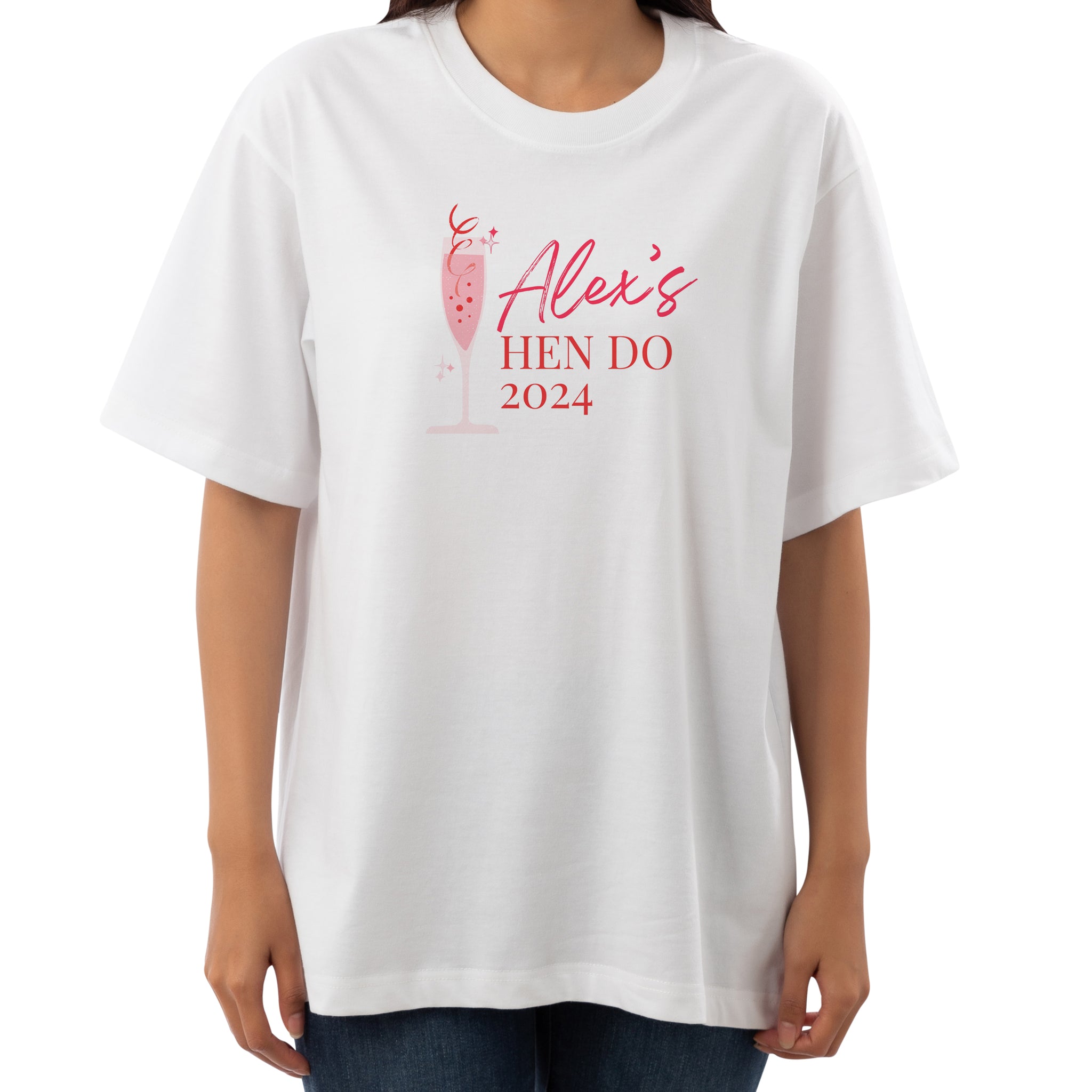 Champagne Glass | White Hen Do T-Shirt