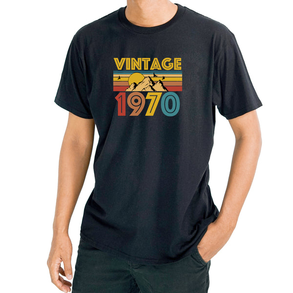 70's Vintage Mountain | Black T-Shirt