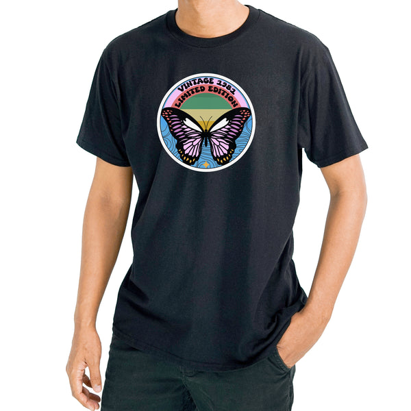 80's Butterfly | Black T-Shirt