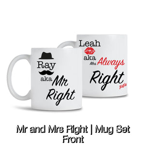 Mr and Mrs Right | Mug set