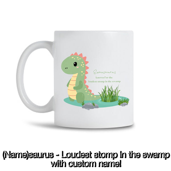 Green or Pink Dinosaurs Design | Customizable Name | Mug