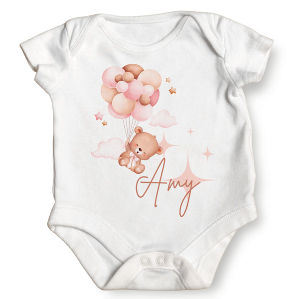 Balloon Bear (Blue or Pink) | Baby Grow