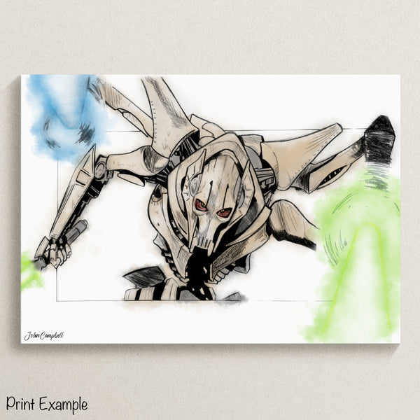 Grevious (Charcoal Drawing w/ Colour)